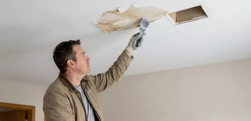 Ceiling Water Stain and Drywall Repair in Pendergrass